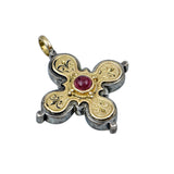 Silver & Gold Tourmaline Cross