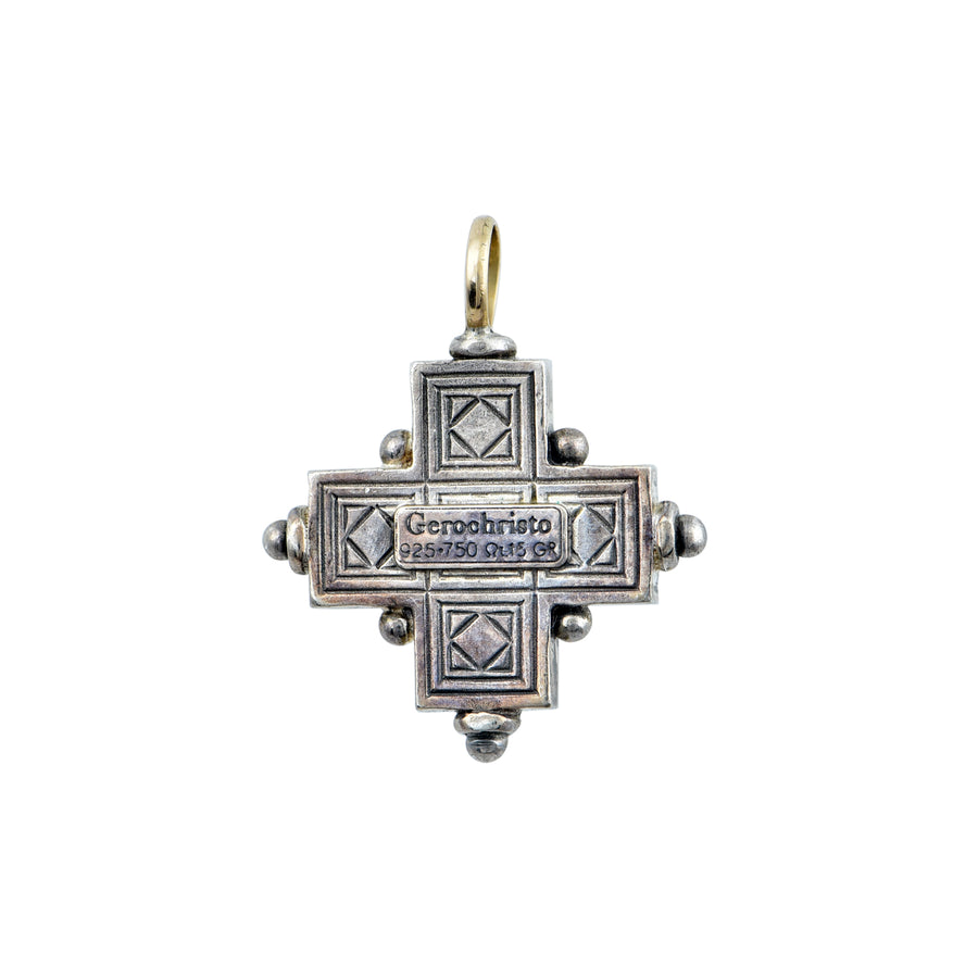 Silver & Gold Garnet Cross