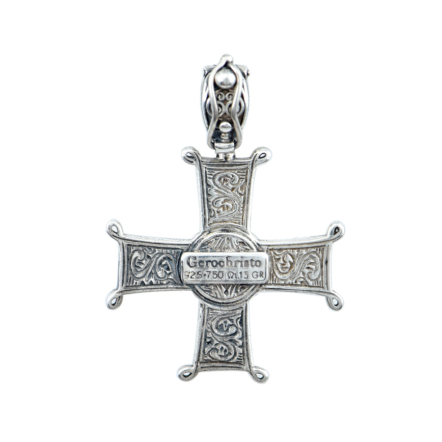 Small Silver & Gold Christogram Cross