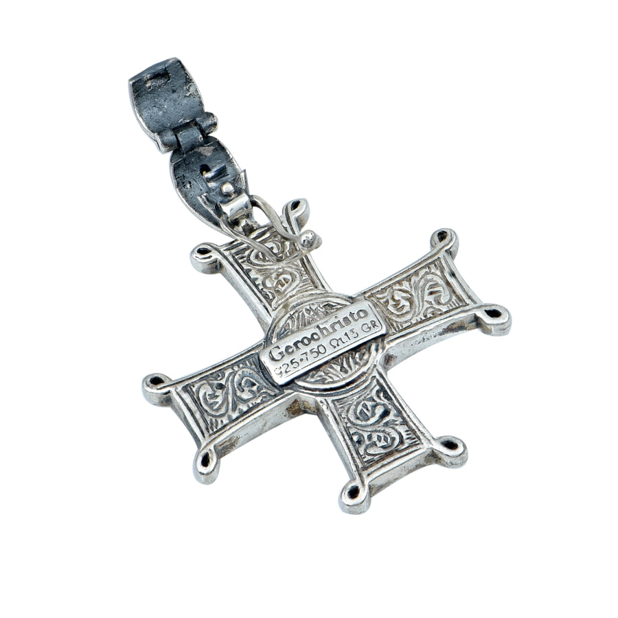 Small Silver & Gold Christogram Cross