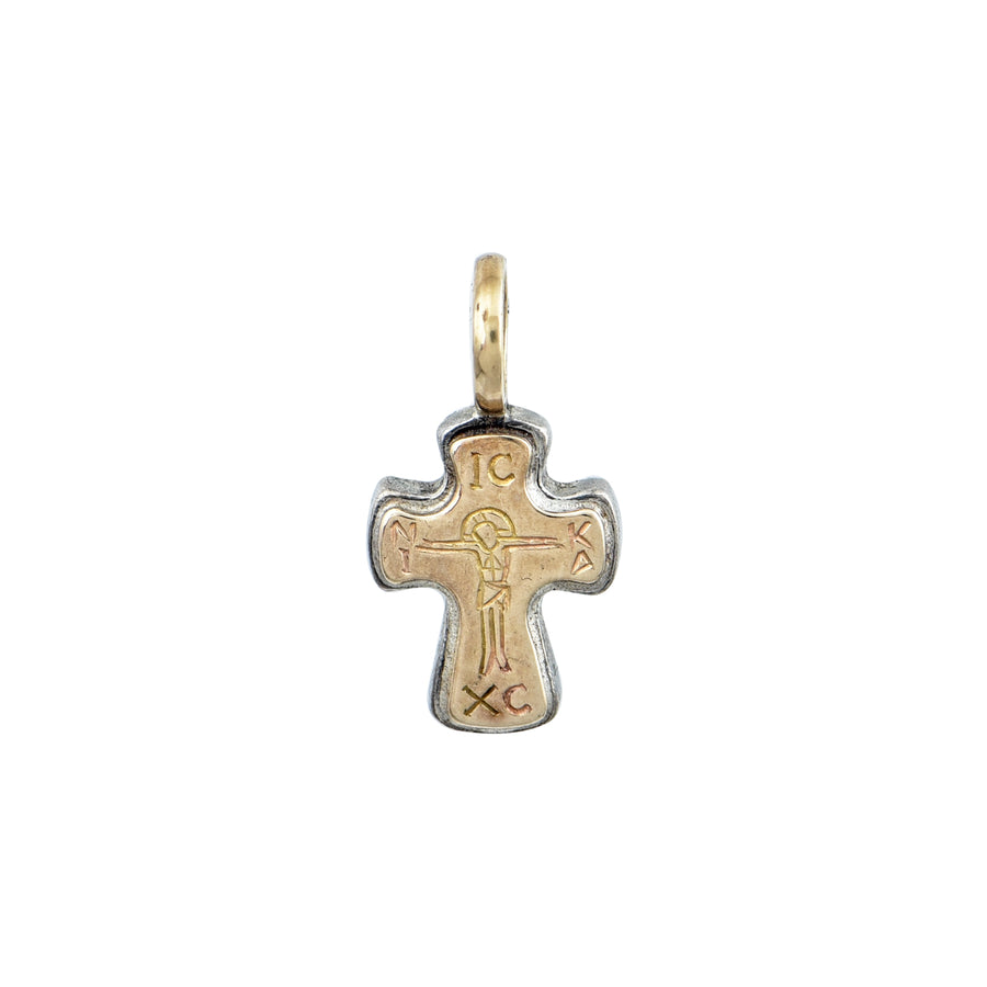 Small Silver & Gold Crucifix Cross