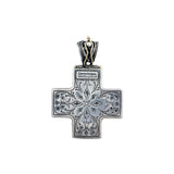 Theothosia Byzantine Silver & Gold Topaz Cross