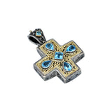 Theothosia Byzantine Silver & Gold Topaz Cross