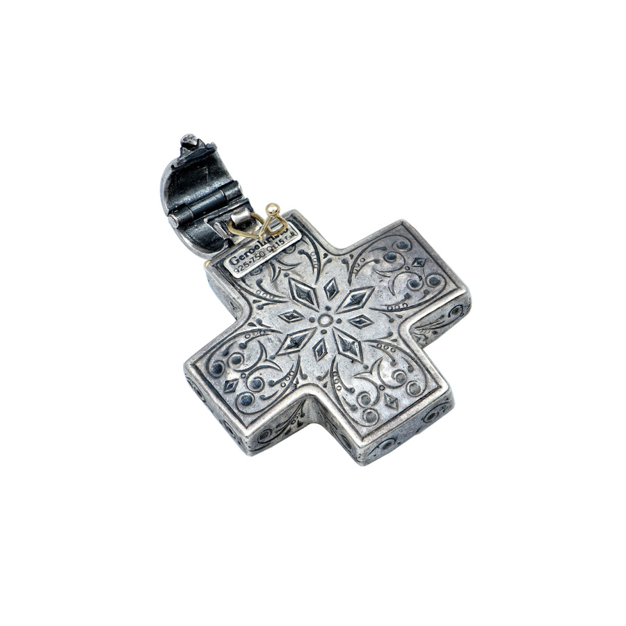 Theothosia Byzantine Silver & Gold Topaz Cross