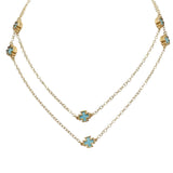 Turquoise Gold Cross Necklace