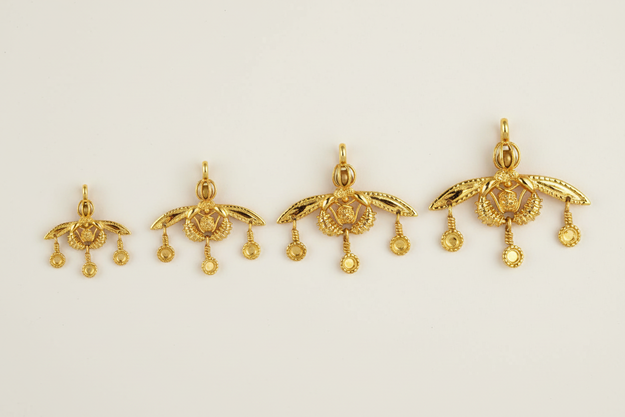 Bees of Malia Gold Pendant — All Variants Composite