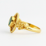 Byzantine Emerald Gold Ring - Side View