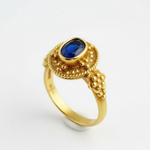 Byzantine Sapphire Gold Ring - Alternate View