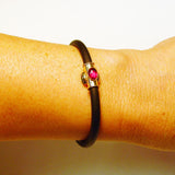 Rubber & Gold Oval Tubes Bracelet
