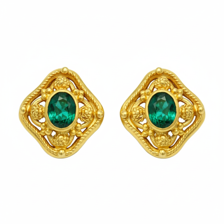 Empress Eudocia Earrings with Emeralds - Version 1