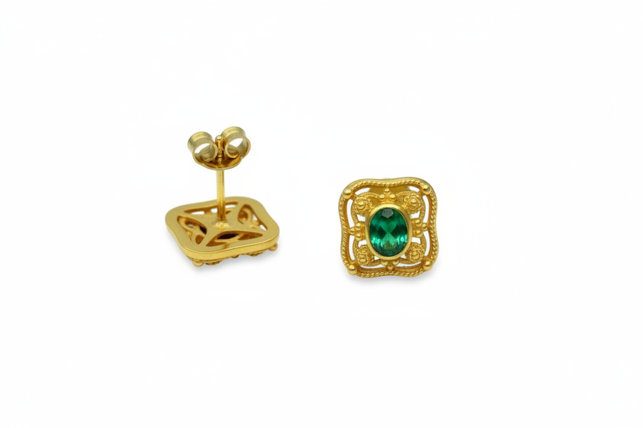 Empress Eudocia Earrings with Emeralds - Version 3