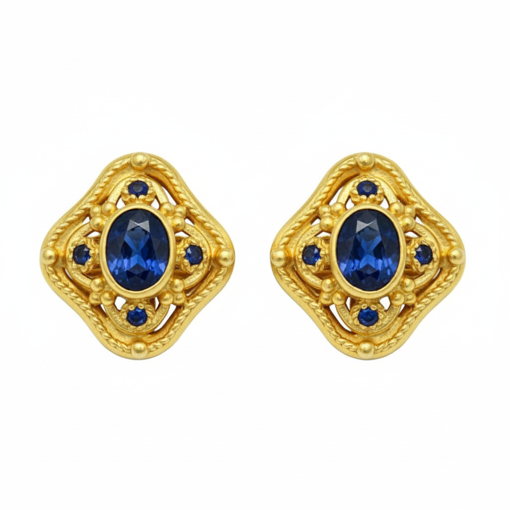 Empress Eudocia Earrings with Sapphires - Version 1