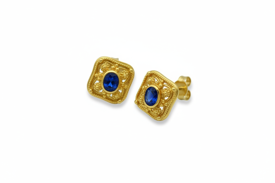 Empress Eudocia Earrings with Sapphires - Version 2