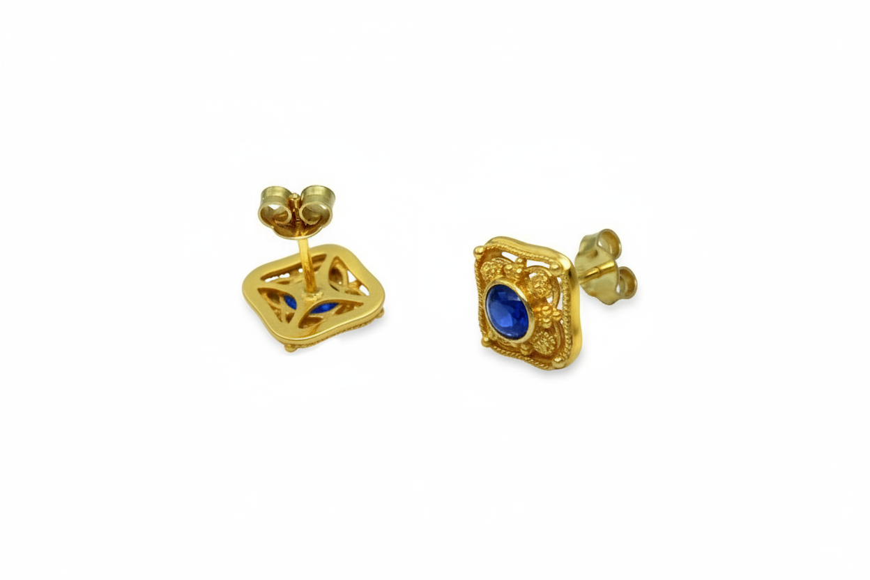 Empress Eudocia Earrings with Sapphires - Version 3