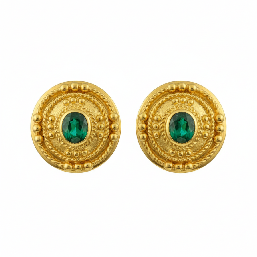 Euphrosyne Earrings with Emeralds - Version 1