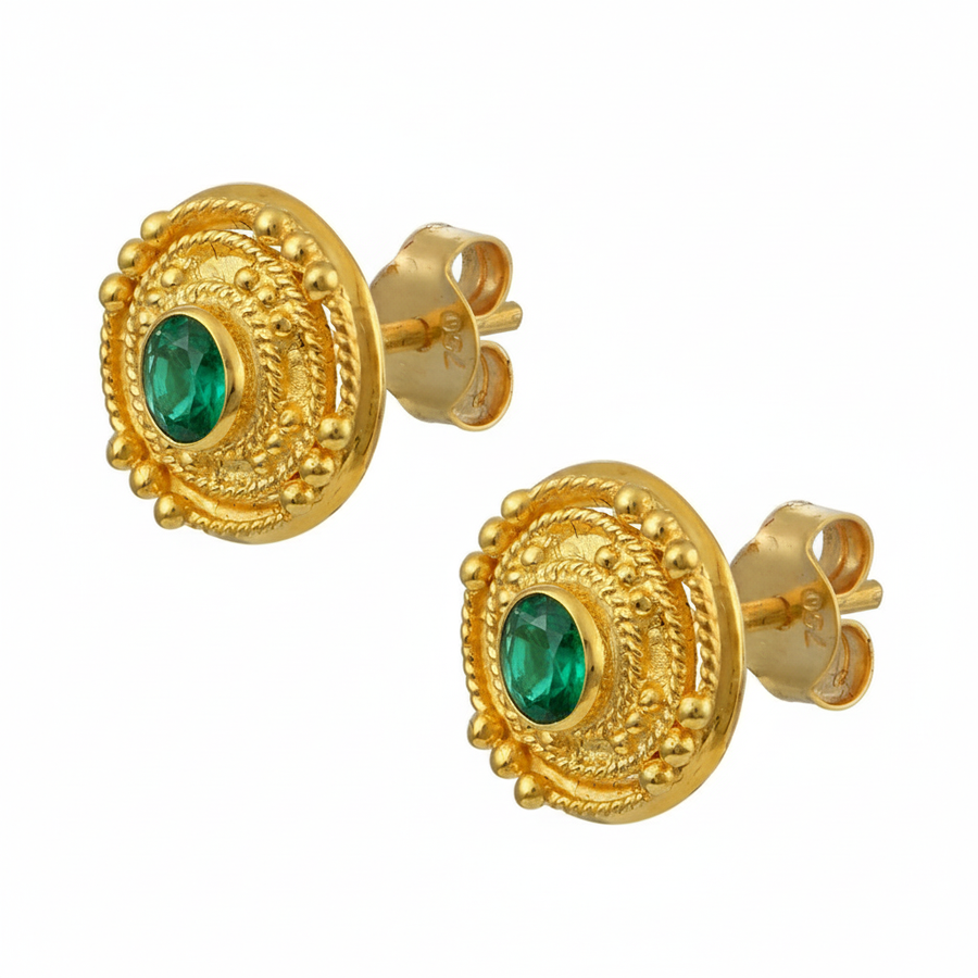 Euphrosyne Earrings with Emeralds - Version 2