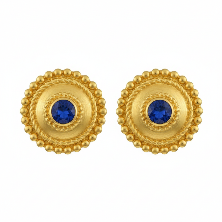 Euphrosyne Earrings with Sapphires - Version 1