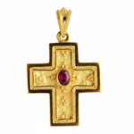 Garden of the Trinity Gold Cross with Ruby - Image 1