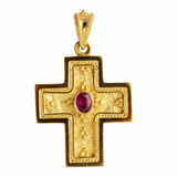 Garden of the Trinity Gold Cross with Ruby - Image 1