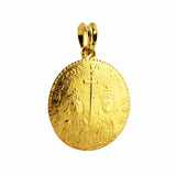 "Jesus Christ Victorious" Round Gold Medallion