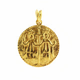 "Jesus Christ Victorious" Round Gold Medallion