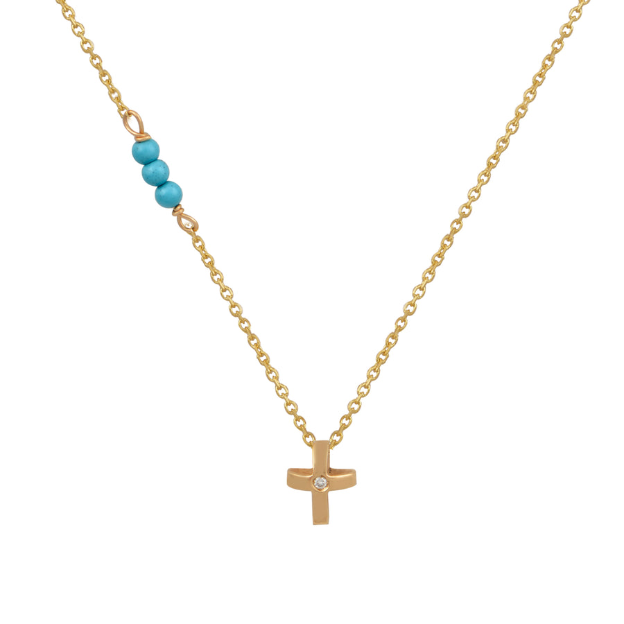 Scintillation Trinity Gold Cross Necklace