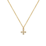 Tiny Diamond Gold Cross Necklace