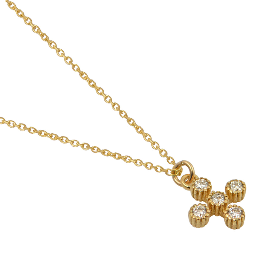 Tiny Diamond Gold Cross Necklace