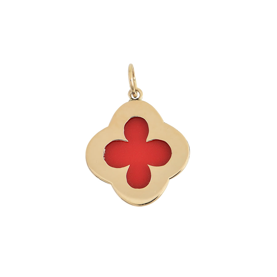 Quatrefoil Coral Gold Pendant