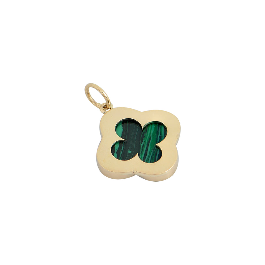 Quatrefoil Malachite Gold Pendant