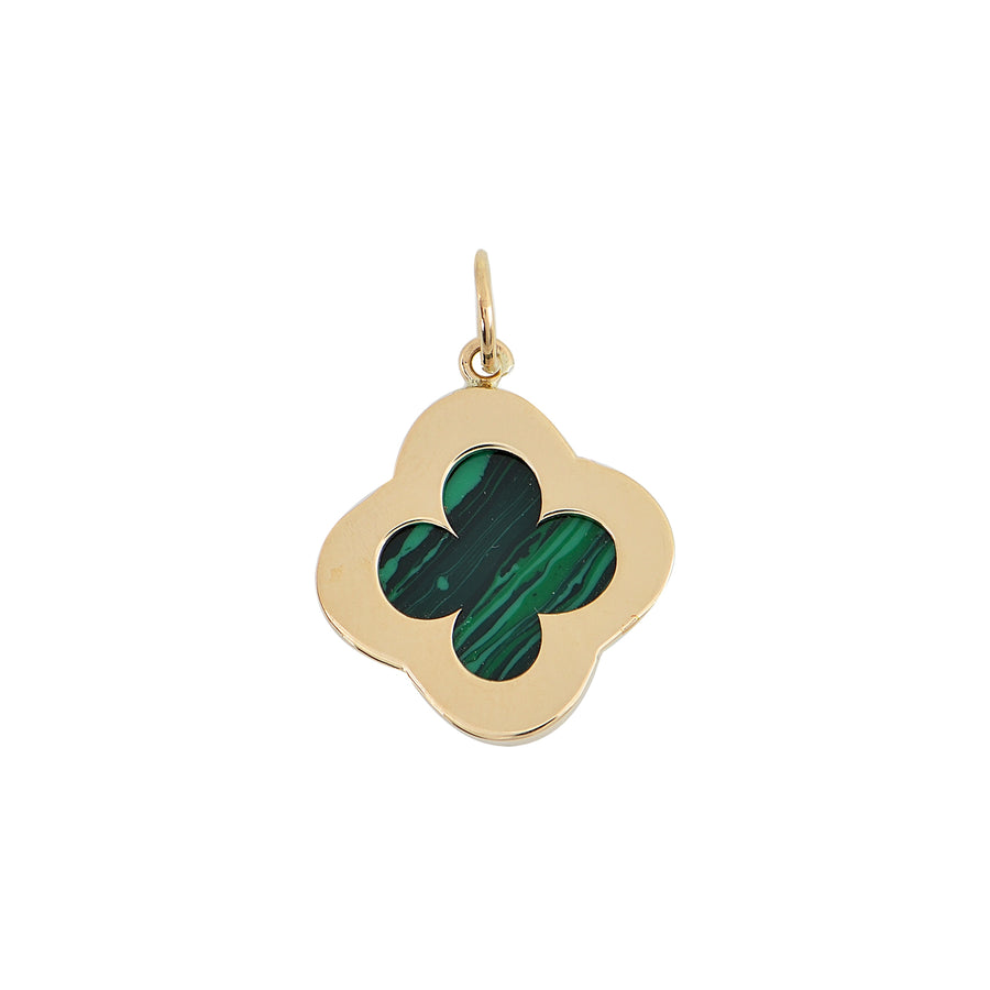 Quatrefoil Malachite Gold Pendant