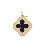 Quatrefoil Onyx Gold Pendant