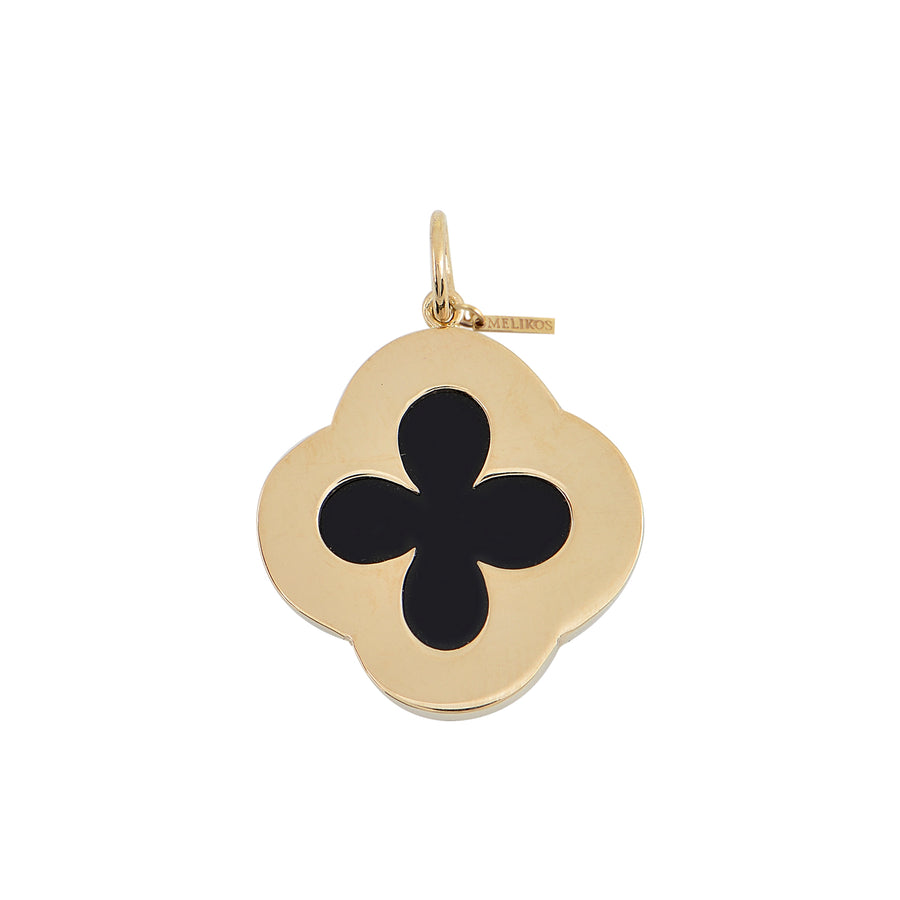 Quatrefoil Onyx Gold Pendant