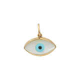 Oval Gold Evil Eye Pendant - Plain