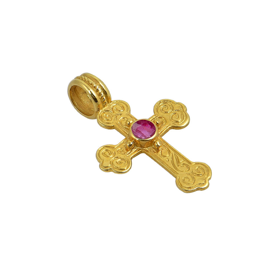 Trifolium Chanter Greek Orthodox Cross w/Stones