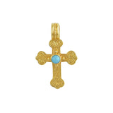 Trifolium Chanter Greek Orthodox Cross w/Stones