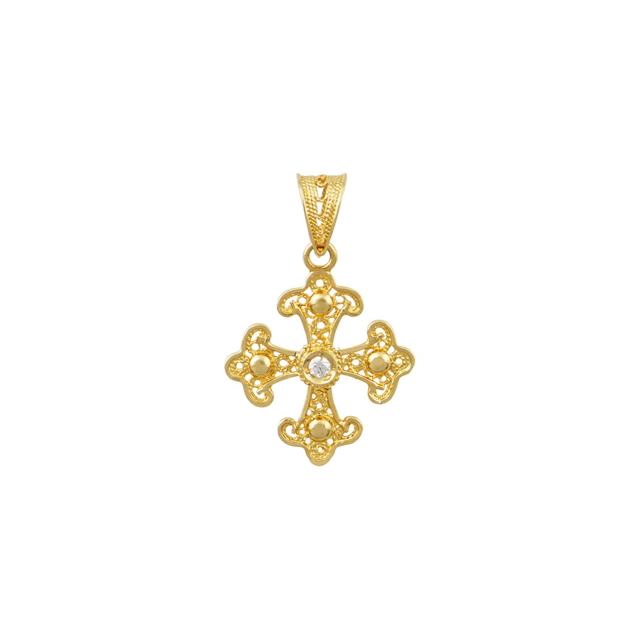 Charito Diamond Filigree Gold Cross