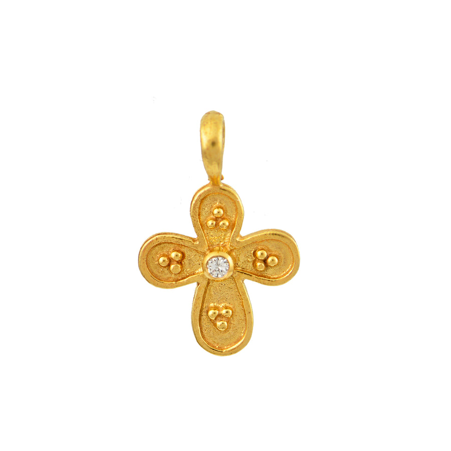 Tiny Rounded Byzantine Gold Cross