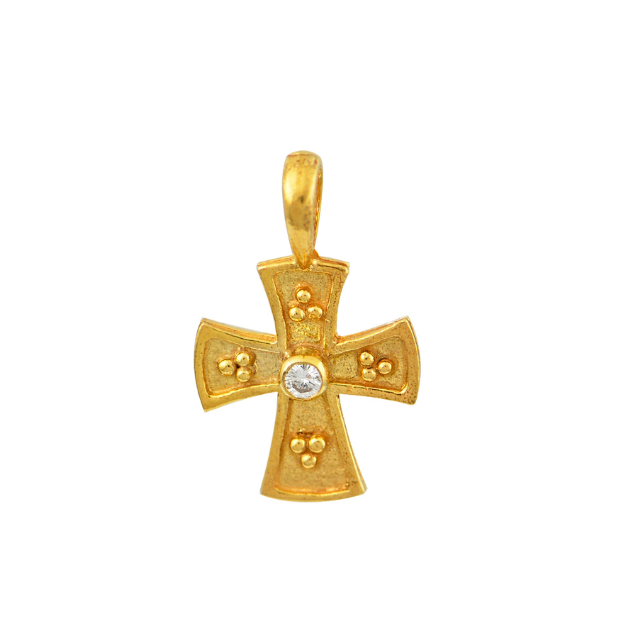 Tiny Angular Byzantine Gold Cross