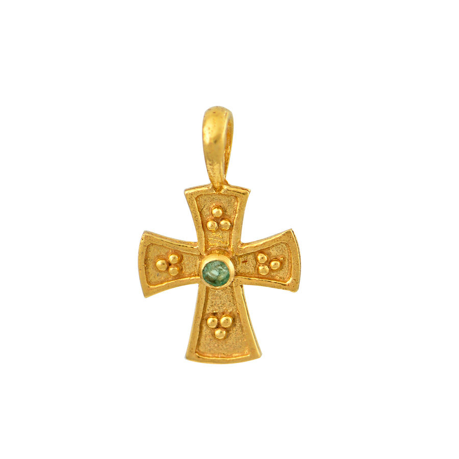 Tiny Angular Byzantine Gold Cross