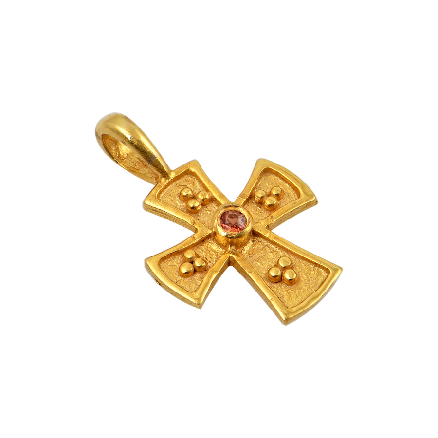 Tiny Angular Byzantine Gold Cross