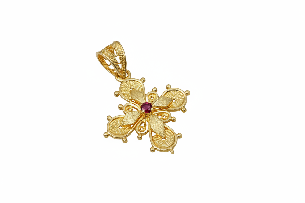 Theodoti Gold Cross – Ruby 2