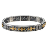 Silver & Gold Bracelet with Crosses