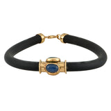 Rubber & Gold Crystals Bracelet (w/clasp)