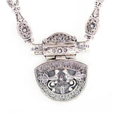 Greek Silver Peacock Necklace