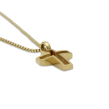 Chiseled Prayer Gold Cross