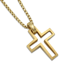 Chiseled Prayer Gold Cross