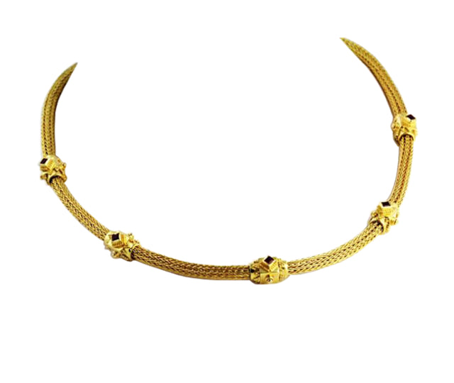 Gold Necklace with Rubies