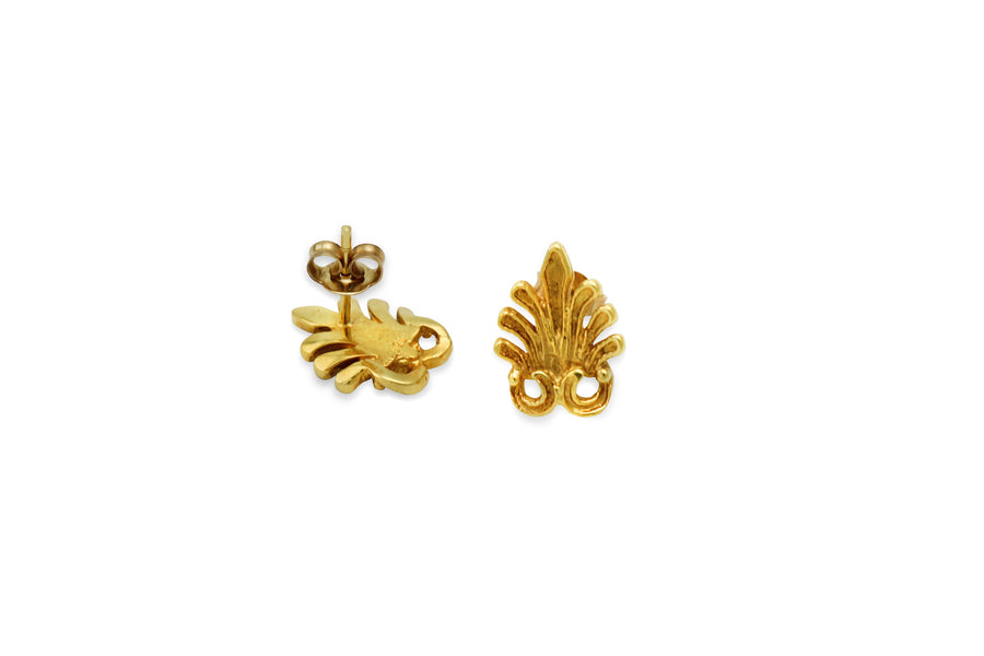 Anthemion Palmettes Gold Earrings