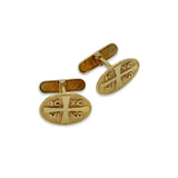 "Jesus Christ Victorious" Gold Cufflinks